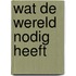 Wat de wereld nodig heeft