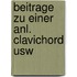 Beitrage zu einer anl. clavichord usw