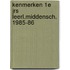 Kenmerken 1e jrs leerl.middensch. 1985-86