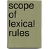 Scope of lexical rules