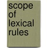 Scope of lexical rules door Moortgat