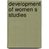 Development of women s studies