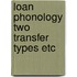 Loan phonology two transfer types etc