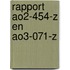 Rapport AO2-454-Z en AO3-071-Z