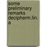 Some preliminary remarks decipherm.lin. a door Y. de Best