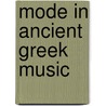 Mode in ancient greek music by Winnington Ingram
