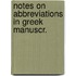 Notes on abbreviations in greek manuscr.
