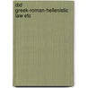 Did greek-roman-hellenistic law etc by Vliet