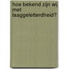 Hoe bekend zijn wij met laaggeletterdheid? by J. Neuvel