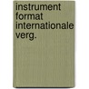 Instrument format internationale verg. by Spronk