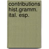 Contributions hist.gramm. ital. esp. by Kukenheim