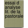 Essai d analyse lit. de la pastorale door Ida Gerhardt