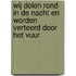 Wij dolen rond in de nacht en worden verteerd door het vuur