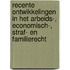 Recente ontwikkelingen in het arbeids-, economisch-, straf- en familierecht