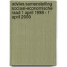 Advies samenstelling Sociaal-Economische Raad 1 april 1998 - 1 april 2000 by Unknown