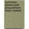 Summary advice publ procurement intern market by Unknown