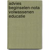 Advies beginselen-nota volwassenen educatie door Onbekend