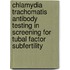 Chlamydia trachomatis antibody testing in screening for tubal factor subfertility