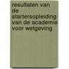 Resultaten van de startersopleiding van de Academie voor Wetgeving door Ch. Felix