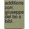 Additions corr. giuseppe del bo s bibl. door Gerits