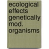 Ecological effects genetically mod. organisms door Onbekend