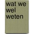 Wat we wel weten