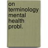 On terminology mental health probl. door Swaans-Joha