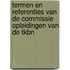 Termen en referenties van de Commissie Opleidingen van de TKBN