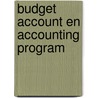 Budget Account en Accounting Program door P. de Ridder