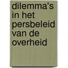Dilemma's in het persbeleid van de overheid by L. Lichtenberg