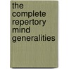 The complete repertory mind generalities door R. Van Zandvoort