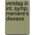 Verslag iii int. symp. meniere's disease