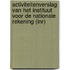 Activiteitenverslag van het instituut voor de nationale rekening (INR)