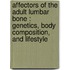 Affectors of the adult lumbar bone : genetics, body composition, and lifestyle