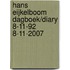 Hans Eijkelboom dagboek/diary 8-11-92 8-11-2007