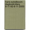 Hans Eykelboom dagboek/diary 8-11-92-8-11-2000 by H. Eykelboom