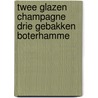 Twee glazen champagne drie gebakken boterhamme door Wim Keizer