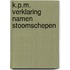 K.P.M. verklaring namen stoomschepen