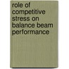Role of competitive stress on balance beam performance by J. Cottyn
