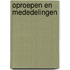 Oproepen en mededelingen