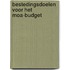 Bestedingsdoelen voor het MOA-budget
