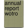 Annual report WOTRO door Onbekend