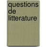Questions de litterature door Guiette