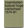 Naamlysten baljuw hoge vierschaar 1574-81 by Halem