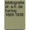 Bibliografie dr. a.h. de hartog 1869-1938 door Ykel