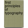 First principles of typography door S.A. Morison