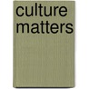 Culture matters door M.D. Pusch
