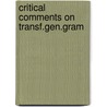Critical comments on transf.gen.gram door Uhlenbeck