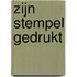 Zijn stempel gedrukt