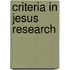 Criteria in Jesus research